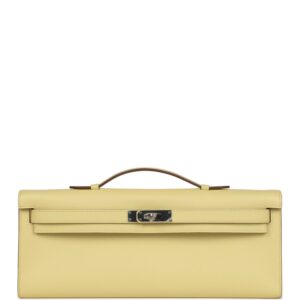 Hermès Kelly Cut Jaune Poussin Epsom Palladium Hardware