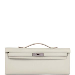 Hermès Kelly Cut Gris Perle Swift Palladium Hardware