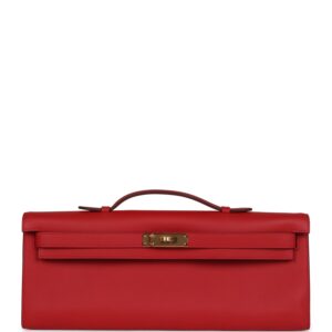 Hermès Kelly Cut Rouge Casaque Swift Gold Hardware