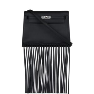 Hermès Kelly Danse Anate Black Swift Palladium Hardware