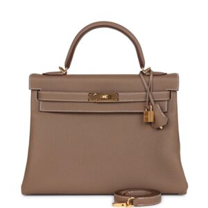 Hermès Kelly Retourne 32 Etoupe Togo Gold Hardware
