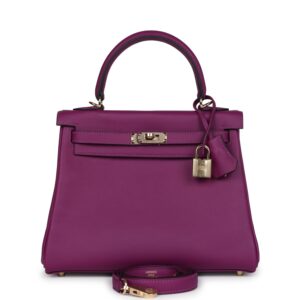 Hermès Kelly Retourne 25 Anemone Swift Permabrass Hardware