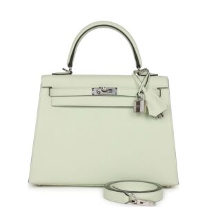 Hermès Kelly Sellier 25 Vert Fizz Epsom Palladium Hardware