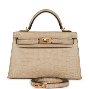 Hermès Kelly Sellier 20 Trench Matte Alligator Mississippiensis Gold Hardware