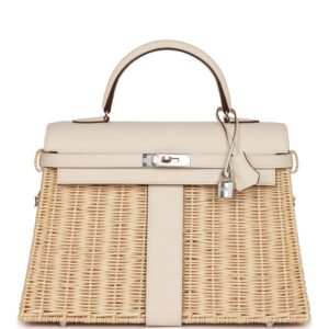 Hermès Picnic Kelly 35 Nata Swift Palladium Hardware