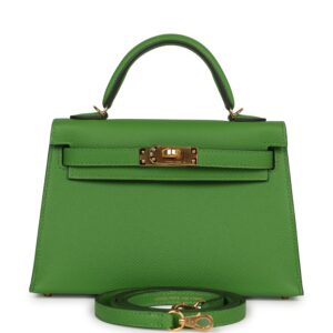 Hermès Kelly Sellier 20 Vert Yucca Epsom Gold Hardware