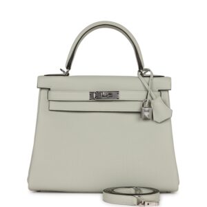 Hermès Kelly Retourne 28 Gris Neve Togo Palladium Hardware