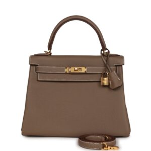 Hermès Kelly Retourne 28 Etoupe Togo Gold Hardware