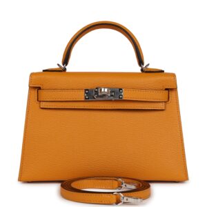 Hermès Kelly Sellier 20 Moutarde Chevre Palladium Hardware