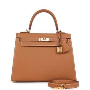 Hermès Kelly Sellier 25 Gold Epsom Gold Hardware