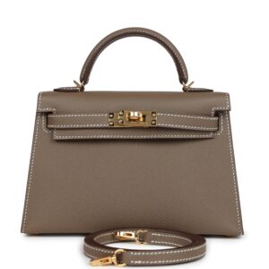 Hermès Kelly Sellier 20 Etoupe Epsom Gold Hardware