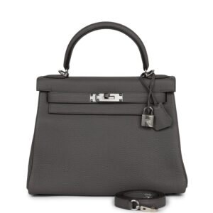 Hermès Kelly Retourne 28 Etain Togo Palladium Hardware