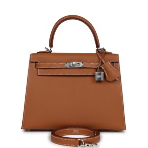 Hermès Kelly Sellier 25 Gold Epsom Palladium Hardware