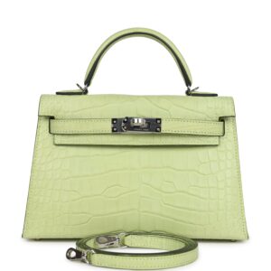 Hermès Kelly Sellier 20 Jaune Bourgeon Matte Alligator Palladium Hardware