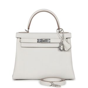 Hermès Kelly Retourne 28 Gris Pale Togo Palladium Hardware