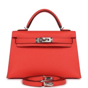 Hermès Kelly Sellier 20 Red Field Epsom Palladium Hardware