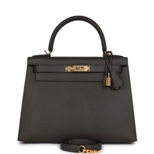 Hermès Kelly Sellier 28 Vert De Gris Epsom Gold Hardware