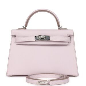 Hermès Kelly Sellier 20 Mauve Pale Epsom Palladium Hardware