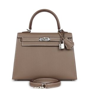 Hermès Kelly Sellier 25 Etoupe Epsom Palladium Hardware