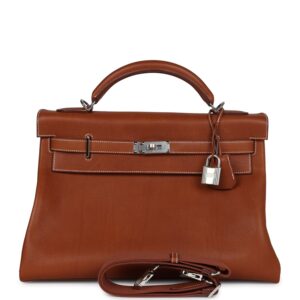 Hermès Kelly 42 Maxi Fauve Barenia Faubourg Palladium Hardware