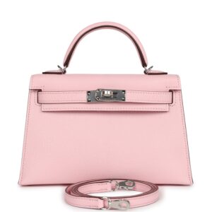 Hermès Kelly Sellier 20 Rose Sakura Chevre Mysore Palladium Hardware