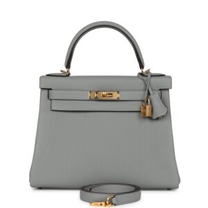 Hermès Kelly Retourne 28 Gris Mouette Togo Gold Hardware