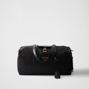 Large Re-Nylon Top-Handle Bag With Padlock