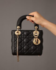 Dior Lady Small Black with Gold Hardware