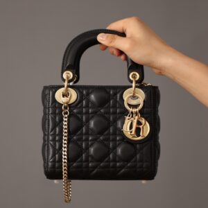 Dior Lady Small Black with Gold Hardware